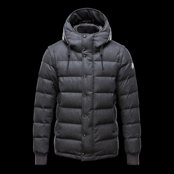 Moncler Slim scuro e grigio Zipper Slash corta da uomo Cappotti uscita